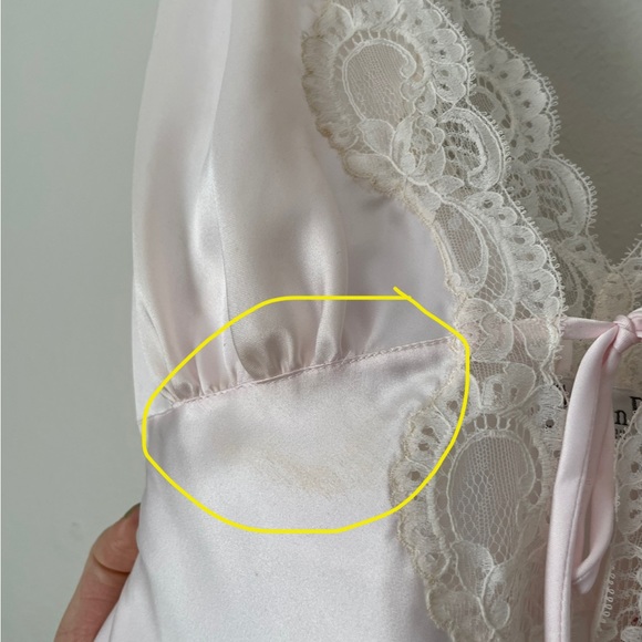 SOLD// Vintage Christian Dior Baby Pink Satin Lingerie Maxi Slip Dress - Picture 9 of 15